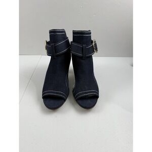 Comfort Denim Heel Sandals Size 11M‎ Heel 4"